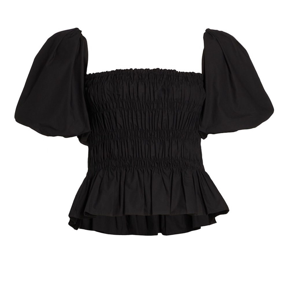 ASTR NWOT Black Puff Sleeve Smocked Blouse Size Medium